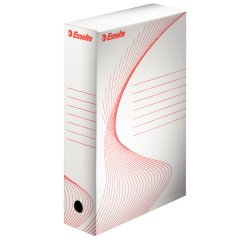 Boîte archives esselte standard carton ondulé recyclable a4 245x345mm dos 80mm assemblage manuel facil coloris blanc