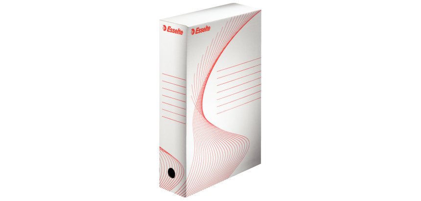 Boîte archives esselte standard carton ondulé recyclable a4 245x345mm dos 80mm assemblage manuel facil coloris blanc