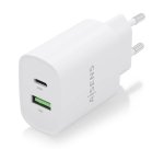 AISENS Cargador 20W, 1xUSB-C PD3.0, 1xUSB-A QC3.0, Blanco