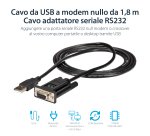 StarTech.com Cavo adattatore seriale DCE 1 porta USB a RS232 DB9 null modem con FTDI