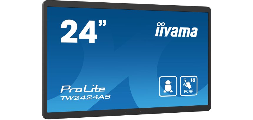 iiyama TW2424AS-B1 Écran d'affichage dynamique Écran plat de signalisation numérique 60,5 cm (23.8") Wifi 250 cd/m² 4K Ultra HD Noir Écran tactile Intégré dans le processeur Android 24/7