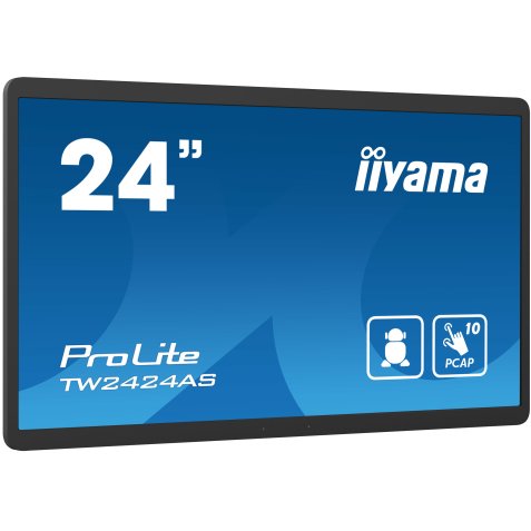 iiyama TW2424AS-B1 Écran d'affichage dynamique Écran plat de signalisation numérique 60,5 cm (23.8") Wifi 250 cd/m² 4K Ultra HD Noir Écran tactile Intégré dans le processeur Android 24/7