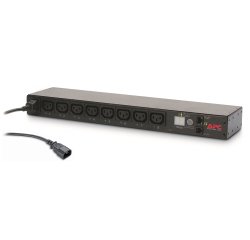 APC NetShelter Switched Rack PDU, 1U, 1PH, 2.3kW 230V 10A or 2.5kW 208V 12A, 8 C13 outlets, C14 cord
