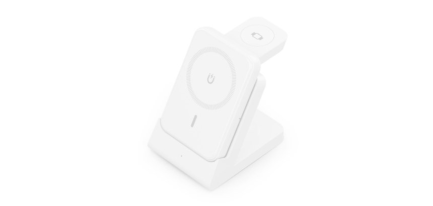 AISENS Cargador Inalambrico USB-C 4 en 1 De 15W Para Movil, Apple Watch, Auriculares Con Estuche De Carga, Blanco
