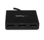 StarTech.com Hub MST de 3 Puertos DisplayPort 1.2 - Divisor Splitter DP de 3 Monitores - Adaptador DP a 2x DisplayPort 4K 30Hz 1x DisplayPort 1080 - Alimentado por USB - Windows Solamente