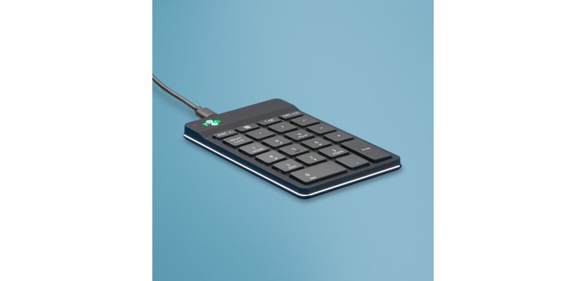 R-Go Tools Teclado numérico R-Go Numpad Break, teclado numérico ergonómico con software de pausa, con cable, negro