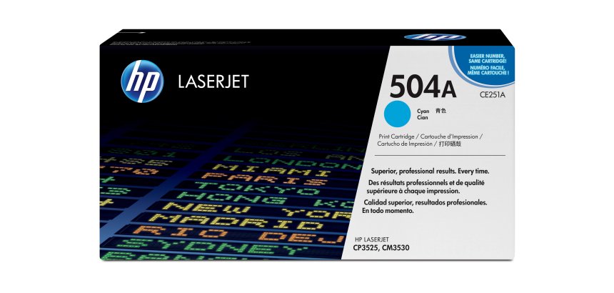 HP 504A toner LaserJet cyan authentique