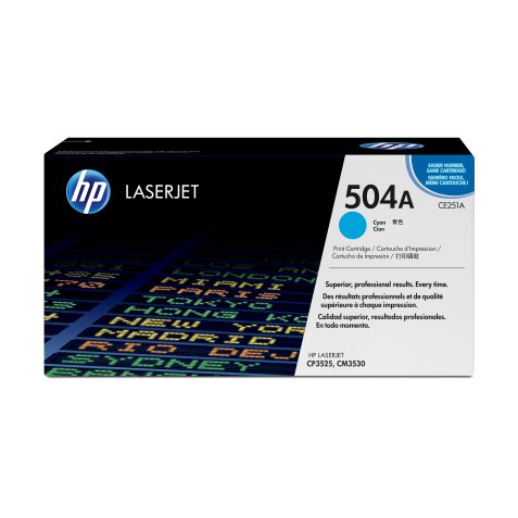 HP 504A toner LaserJet cyan authentique