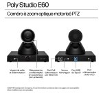 HP Poly Caméra intelligente Poly Studio E60 4K MPTZ avec zoom optique 12x