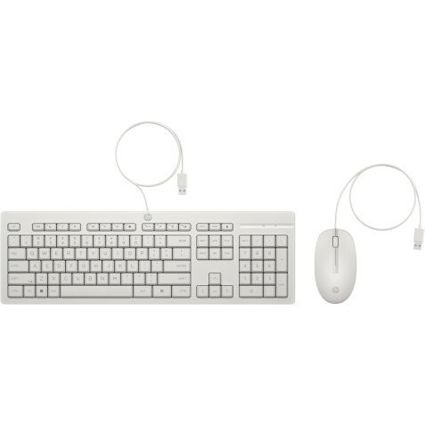 Kit Mouse e tastiera HP Wired USB 225 Bianco