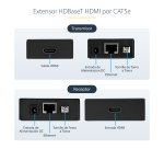 StarTech.com Extensor HDMI por Cat5 HDBaseT - POC Power over Cable - Ultra HD 4K
