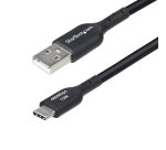 StarTech.com Câble de Charge USB-A vers USB-C de 4m, Charge et Synchronisation, 3A, USB 2.0, Gaine TPE - Cordon de Charge USB Noir
