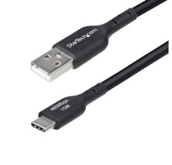 StarTech.com 4m (13ft) USB-A to USB-C Charging Cable, Charge & Sync, 3A, USB 2.0, TPE Jacket - Black USB Charging Cord