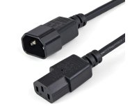 StarTech.com Cable de 1m de Extensión de Alimentación, C14 a C13, 10A 125V, 18AWG, Alargador de Cable de Corriente de Ordenador, IEC-320-C14 a IEC-320-C13, para Fuente de Alimentación, UL