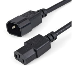 StarTech.com Cable de 1m de Extensión de Alimentación, C14 a C13, 10A 125V, 18AWG, Alargador de Cable de Corriente de Ordenador, IEC-320-C14 a IEC-320-C13, para Fuente de Alimentación, UL