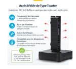 StarTech.com Dock Adaptateur USB-C/USB-A vers M.2 NVMe, 10 Gbps, Lecteur SSD Externe M.2 NVMe Sans Outil, B+M/M-Key