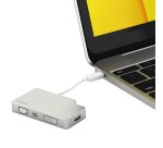 StarTech.com USB C Multiport Video Adapter met HDMI, VGA, Mini DisplayPort of DVI, USB Type C Monitor Adapter naar HDMI 1.4 of mDP 1.2 (4K), VGA of DVI (1080p), Zilver Aluminium