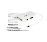 StarTech.com Adaptateur de voyage Mini DisplayPort vers VGA / DVI / HDMI - Convertisseur vidéo 3-en-1 - Blanc