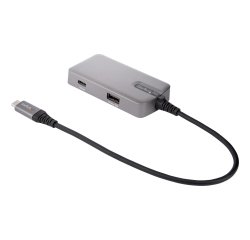 StarTech.com USB-C Multiport Adapter - USB-C auf 4K 60Hz HDMI 2.0, 100W Power Delivery Pass-through - 3-Port 10Gbit/s USB 3.1 Hub - Reiseadapter USB Typ-C Mini Docking Station - 25cm Kabel - 2x USB-C, 1x USB-A 3.1