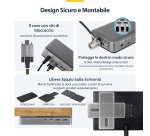 StarTech.com Docking Station USB-C Triple Monitor, DisplayPort / HDMI, 2x 4K 60Hz, 1x 4K 30Hz, Ricarica Laptop 100W, Ethernet 1GbE, Senza Driver, Dock Multi-Monitor per Windows