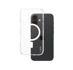PanzerGlass CARE™ by ® Urban Combat Case Transparent w. White MagSafe iPhone 16 mobiele telefoon behuizingen Hoes Transparant