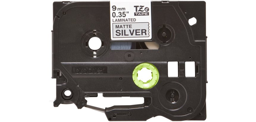 Brother TZE-M921 Casete de cinta laminada original Negro sobre plata, 9 mm x 8 m