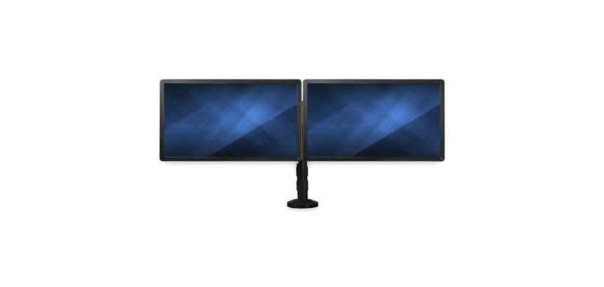 StarTech.com Support pour Deux Moniteurs - Supports pour Moniteurs de 13'' à 27'' - Réglable - Support de Bureau à Pince ou à Trou pour Deux Moniteurs VESA - Noir