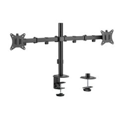 Equip Soporte de escritorio articulado para dos monitores de 17«-32», negro
