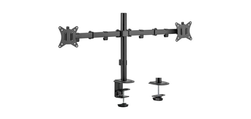 Equip Soporte de escritorio articulado para dos monitores de 17«-32», negro