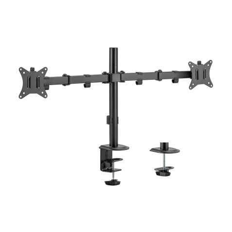 Equip Soporte de escritorio articulado para dos monitores de 17«-32», negro