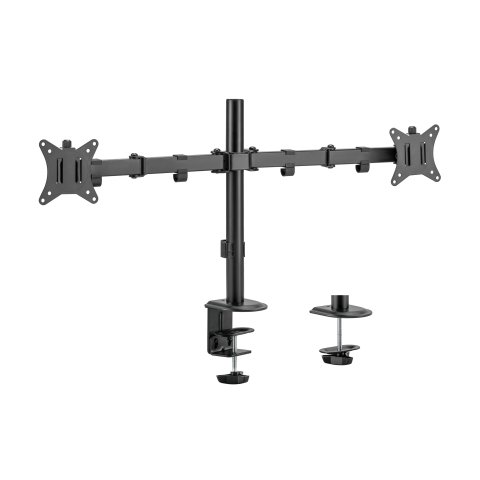 Equip Soporte de escritorio articulado para dos monitores de 17«-32», negro