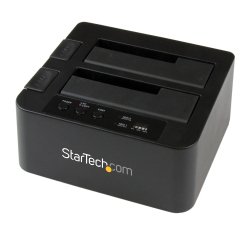 StarTech.com Docking Station per Hard Disk a 2 Slot - Duplicatore Standalone USB 3.0 (5 Gbps)/eSATA per SSD/HDD SATA III 2.5/3.5", Clonatore di Hard Drive con Carica dall'Alto