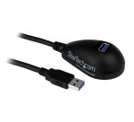 StarTech.com Câble d'extension SuperSpeed USB 3.0 de 1,5m - Rallonge USB A vers A sur socle - M/F - Noir