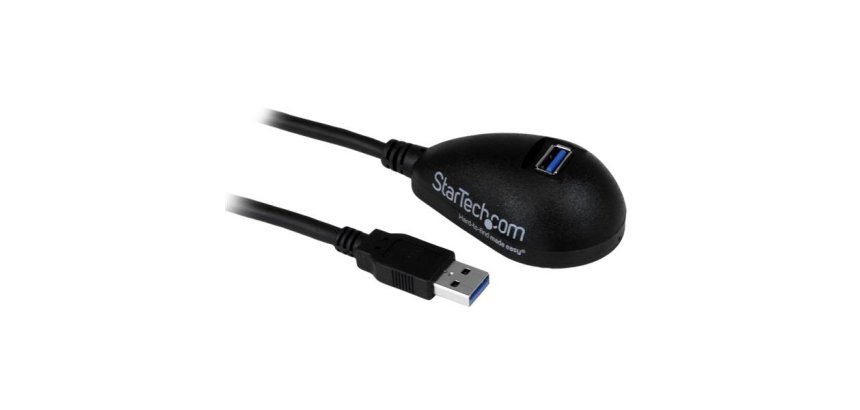 StarTech.com Câble d'extension SuperSpeed USB 3.0 de 1,5m - Rallonge USB A vers A sur socle - M/F - Noir