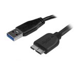 StarTech.com Câble SuperSpeed USB 3.0 slim A vers Micro B de 0,5 m - Mâle / Mâle - Noir
