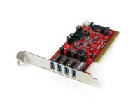 StarTech.com Scheda Pci con 4 porte USB 3.0 (5Gbps) SuperSpeed con alimentazione SATA/SP4