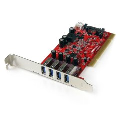 StarTech.com Scheda Pci con 4 porte USB 3.0 (5Gbps) SuperSpeed con alimentazione SATA/SP4