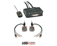 Lindy 42341 interruptor KVM Negro