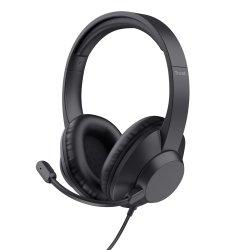 Trust Ayda Max Casque Avec fil Arceau Bureau/Centre d'appels Noir
