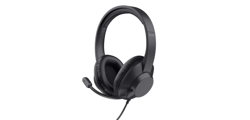 Trust Ayda Max USB Hoofdtelefoon Met Draad Hoofdband Kantoor/Callcenter USB Type-C / USB Type-A Zwart