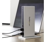 StarTech.com Station d'Accueil USB 3.0 pour Deux Écrans avec Adaptateurs DVI vers VGA et HDMI, 5x USB 3.0 et Audio - Station d'Accueil DVI Verticale pour Mac et Windows