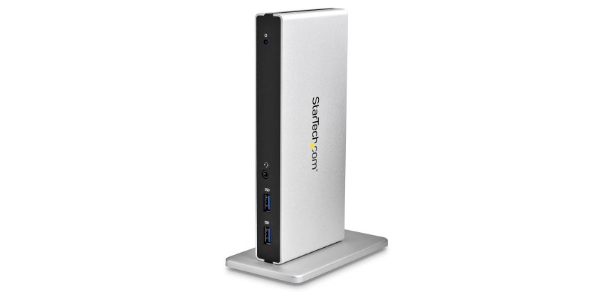StarTech.com Station d'Accueil USB 3.0 pour Deux Écrans avec Adaptateurs DVI vers VGA et HDMI, 5x USB 3.0 et Audio - Station d'Accueil DVI Verticale pour Mac et Windows