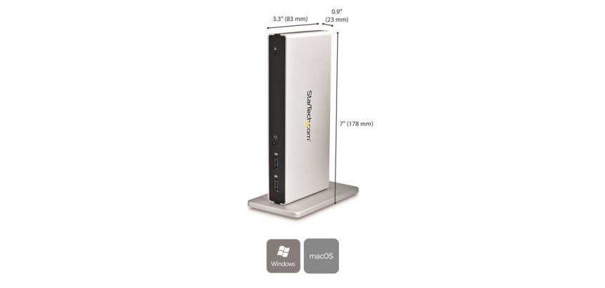 StarTech.com Dual-monitor USB 3.0 docking station met DVI en verticale standaard