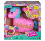 Polly Pocket Unicorn Partyland Playset with 2 Micro Dolls, Pets & 25+ Surprise Accessories, Birthday Celebration with Hot Air Balloon Ride