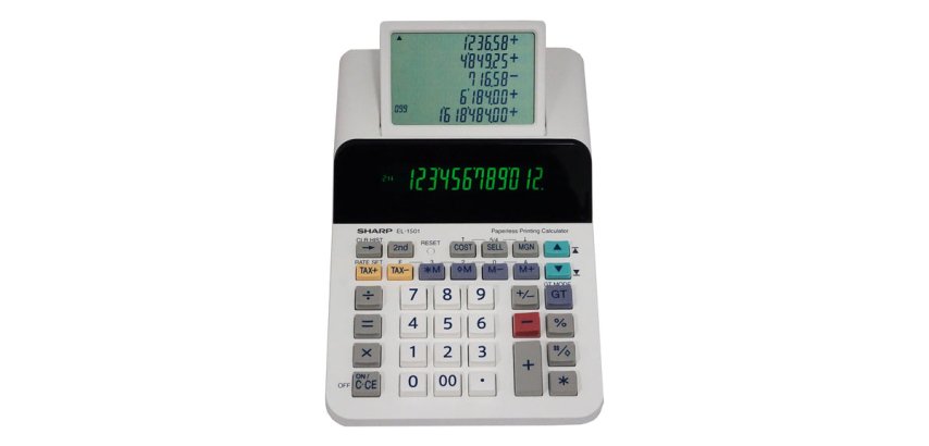 Sharp EL-1501 calcolatrice Desktop Calcolatrice con stampa Multicolore, Bianco