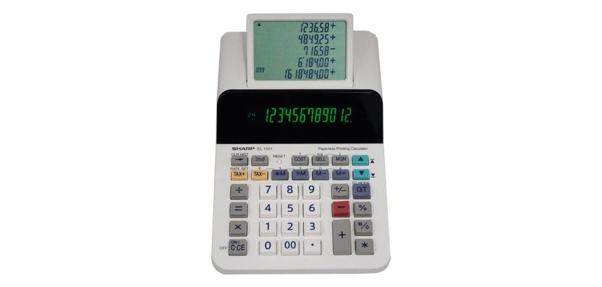Sharp EL-1501 calcolatrice Desktop Calcolatrice con stampa Multicolore, Bianco