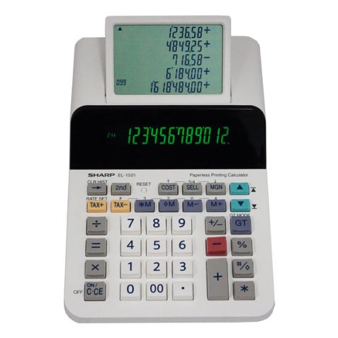 Sharp EL-1501 calcolatrice Desktop Calcolatrice con stampa Multicolore, Bianco