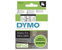DYMO Authentic D1 Labels | Black Print on Clear Tape | 6 mm x 7 m | Self-Adhesive Labels for LabelManager Label Makers | Made in Europe