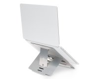 R-Go Tools Soporte para portátil R-Go Riser Flexible, elevador plegable ajustable para portátil, ergonómico, aluminio Hylite, plata
