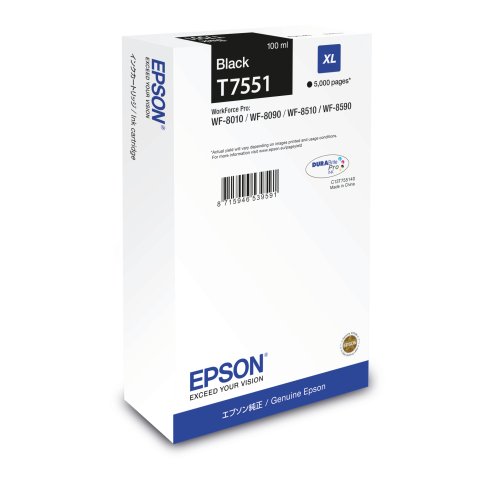 Epson T7551 XL Cartucho original negro de alta capacidad (5000 páginas)